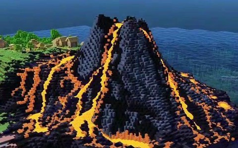 我的世界怎么做火山